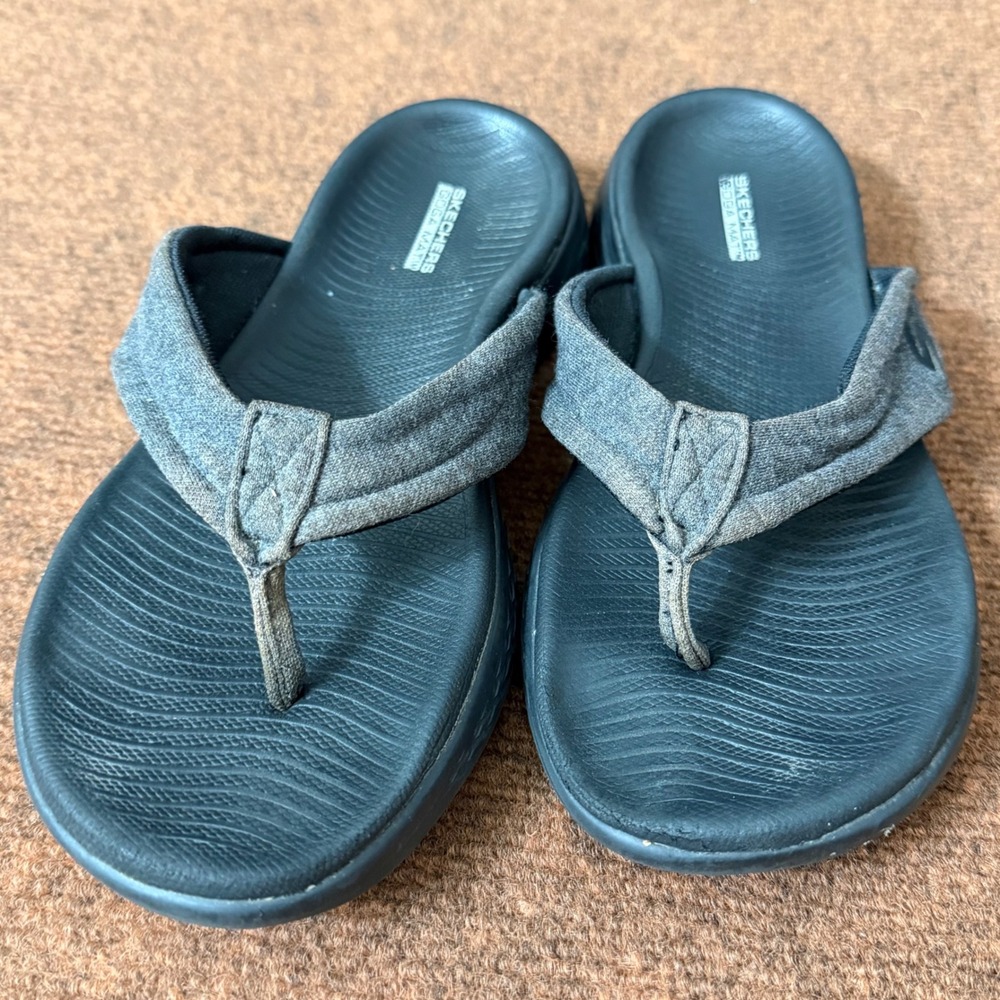 Skechers On-the-GO 600 Goga Mat Thong Sandals Black Grey 140150S Womens 7 - Picture 13 of 16